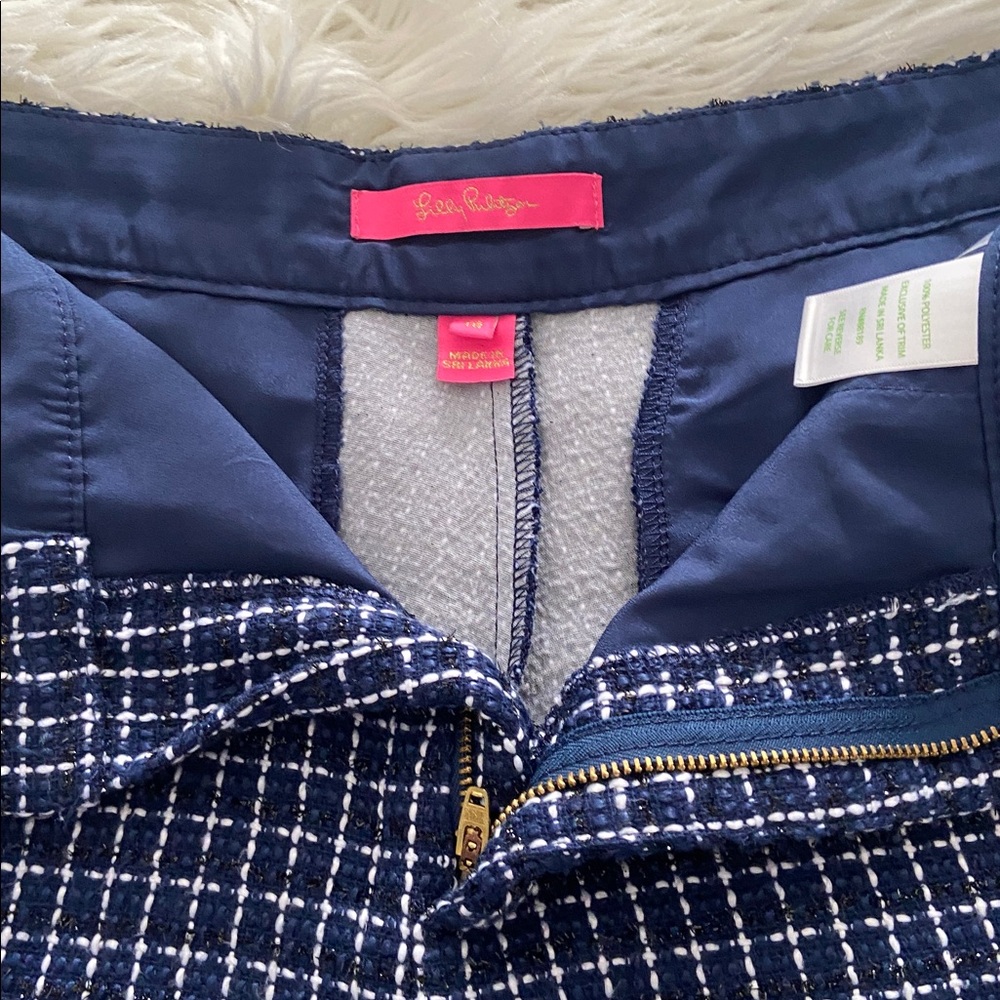 Lilly Pulitzer Navy and White Checkered Shorts size 16 excellent condition - Picture 8 of 12